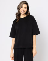 Snuggz Premium Black Sandwash Boxy T-Shirt