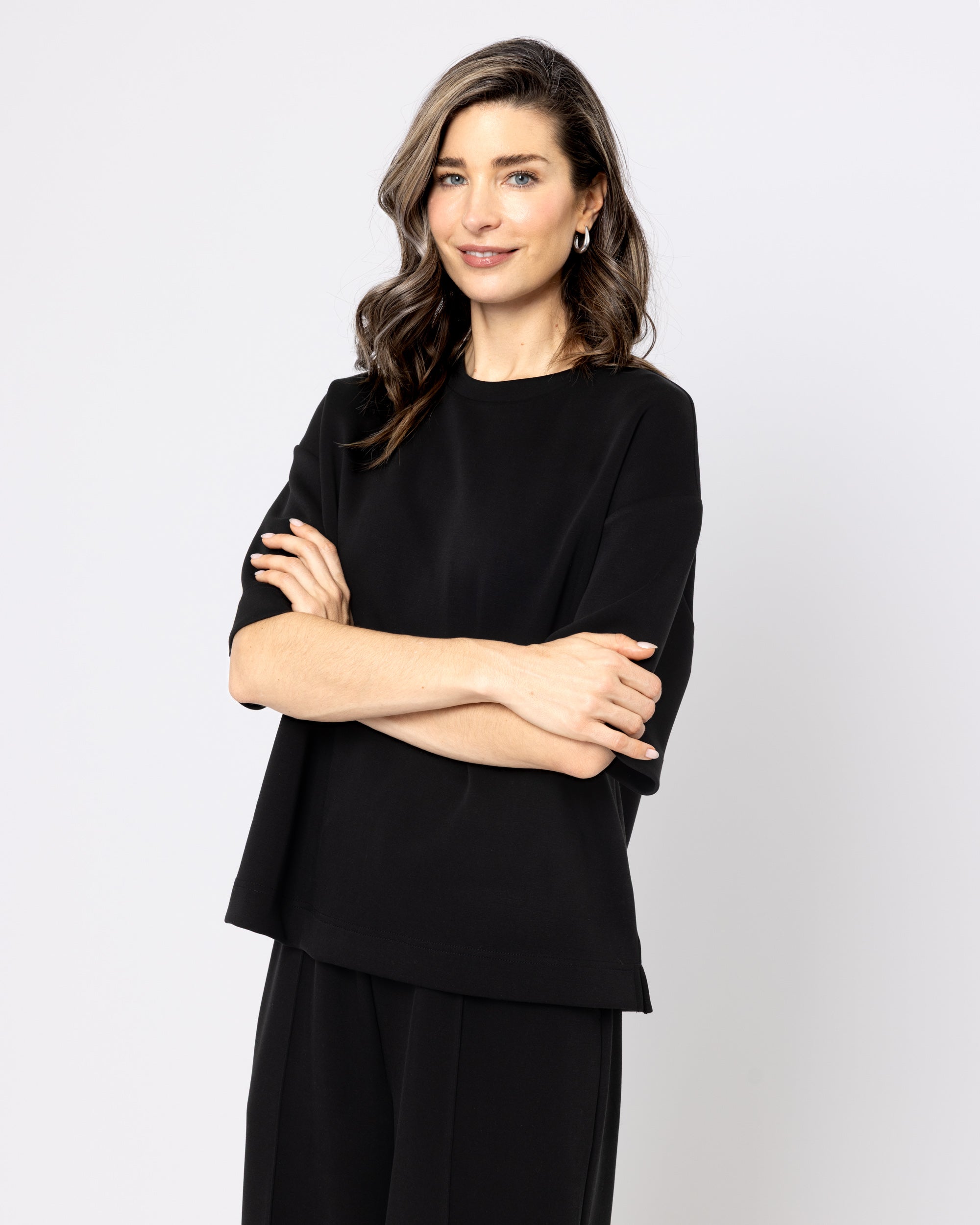 Snuggz Premium Black Sandwash Boxy T-Shirt