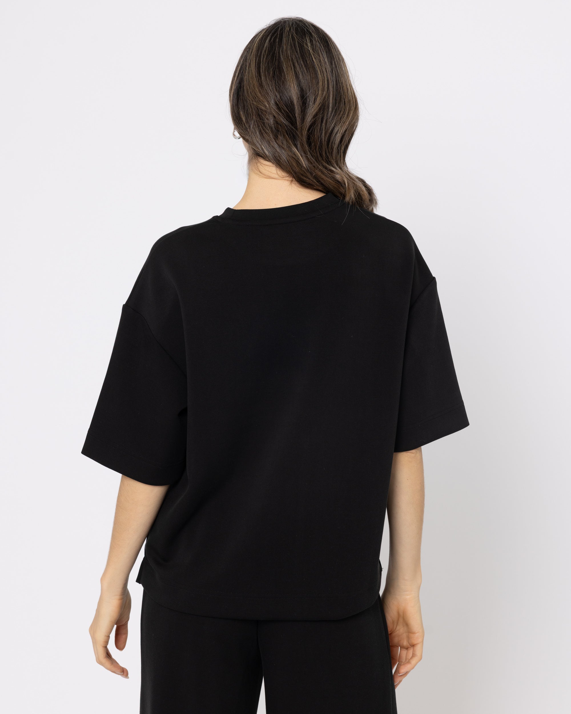 Snuggz Premium Black Sandwash Boxy T-Shirt