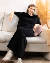 Snuggz Premium Black Sandwash Scuba Wide Leg Joggers