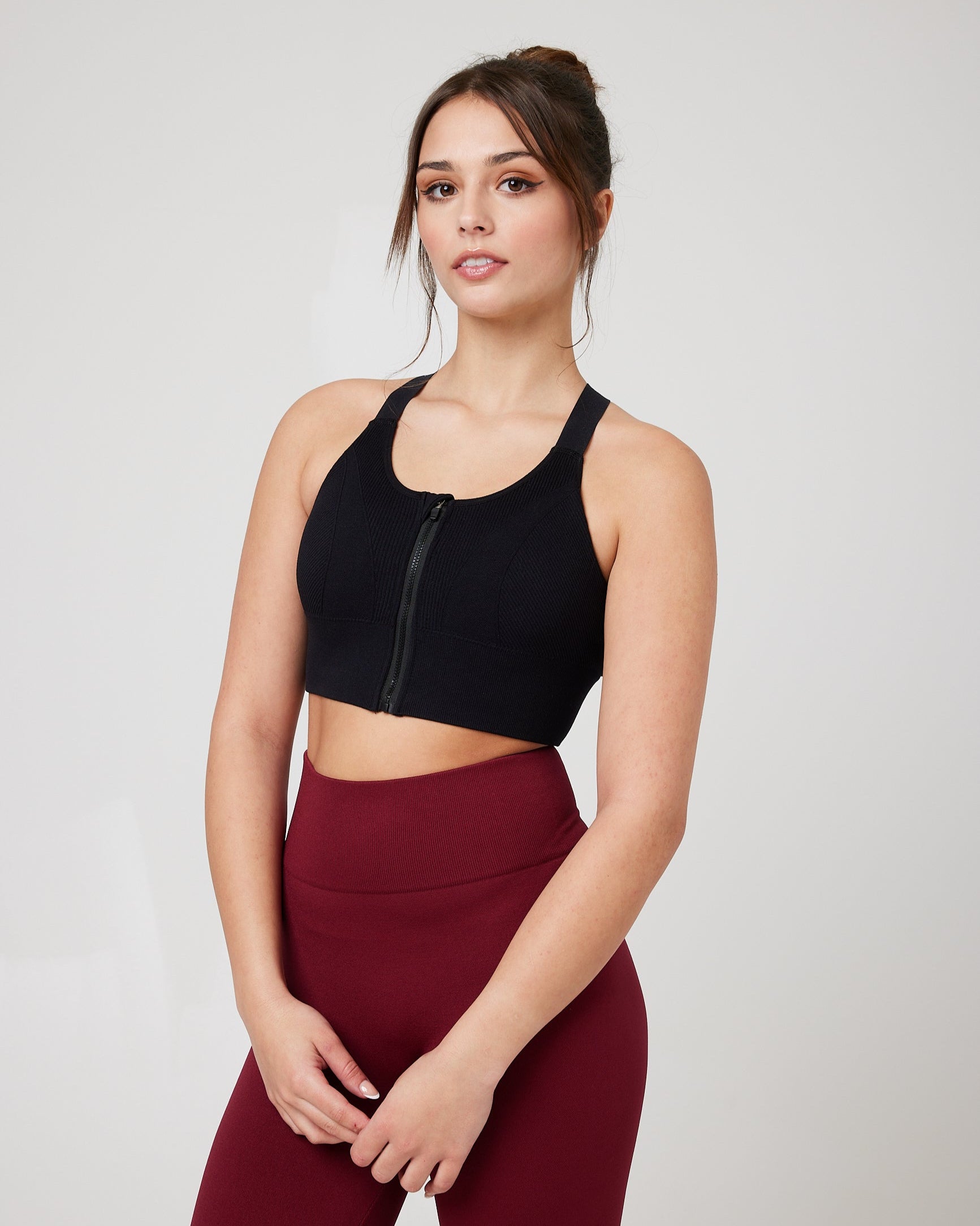 SnuggzFit Seamless Zip Through Crop Top