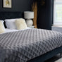 Snuggz Diamond Textured Grey Faux Fur Blanket