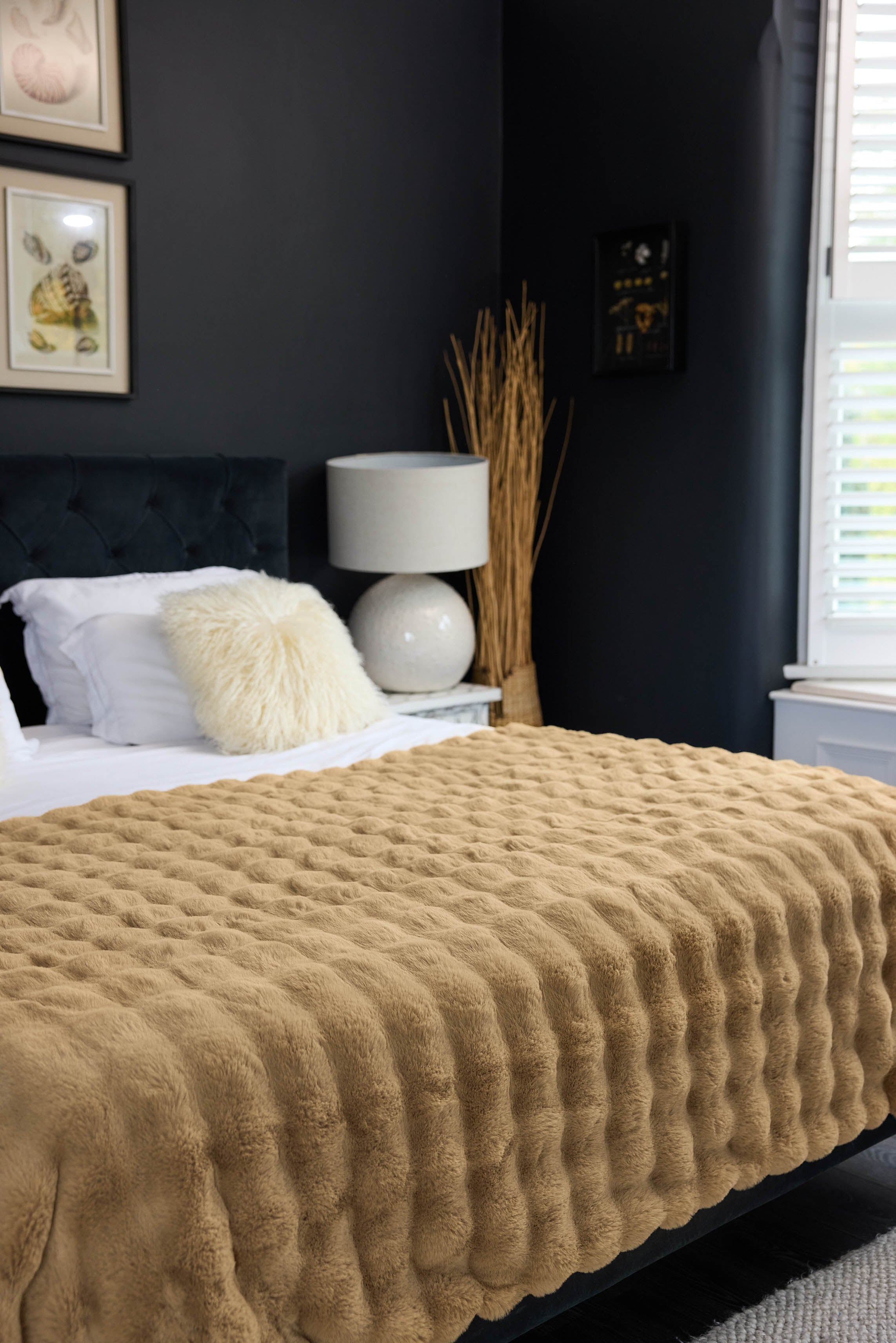Snuggz Camel Faux Fur Blanket