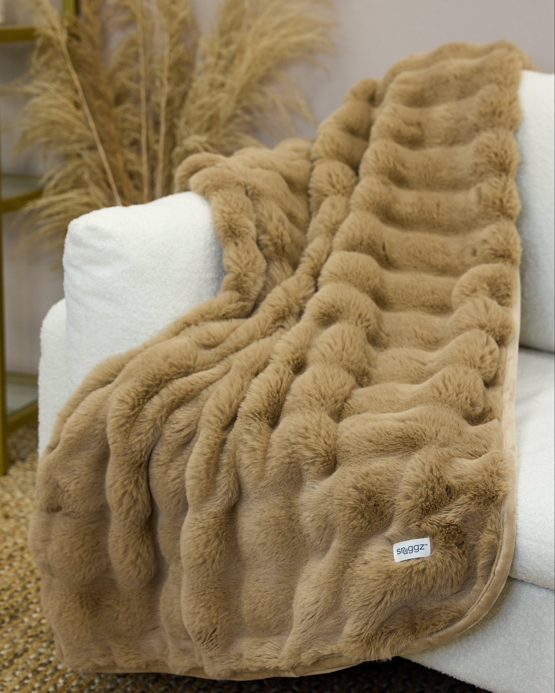 Snuggz Camel Faux Fur Blanket