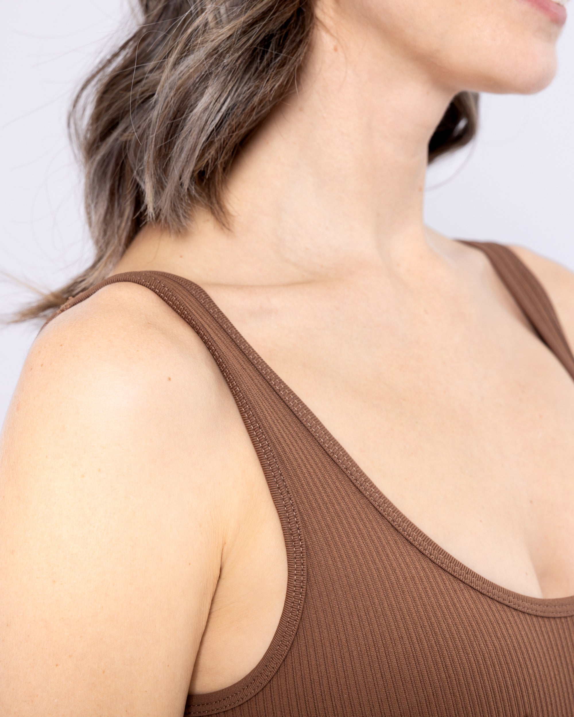 SnuggzFit Super Stretch Ribbed Bodysuit - Brown