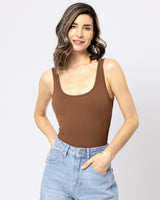 SnuggzFit Super Stretch Ribbed Bodysuit - Brown