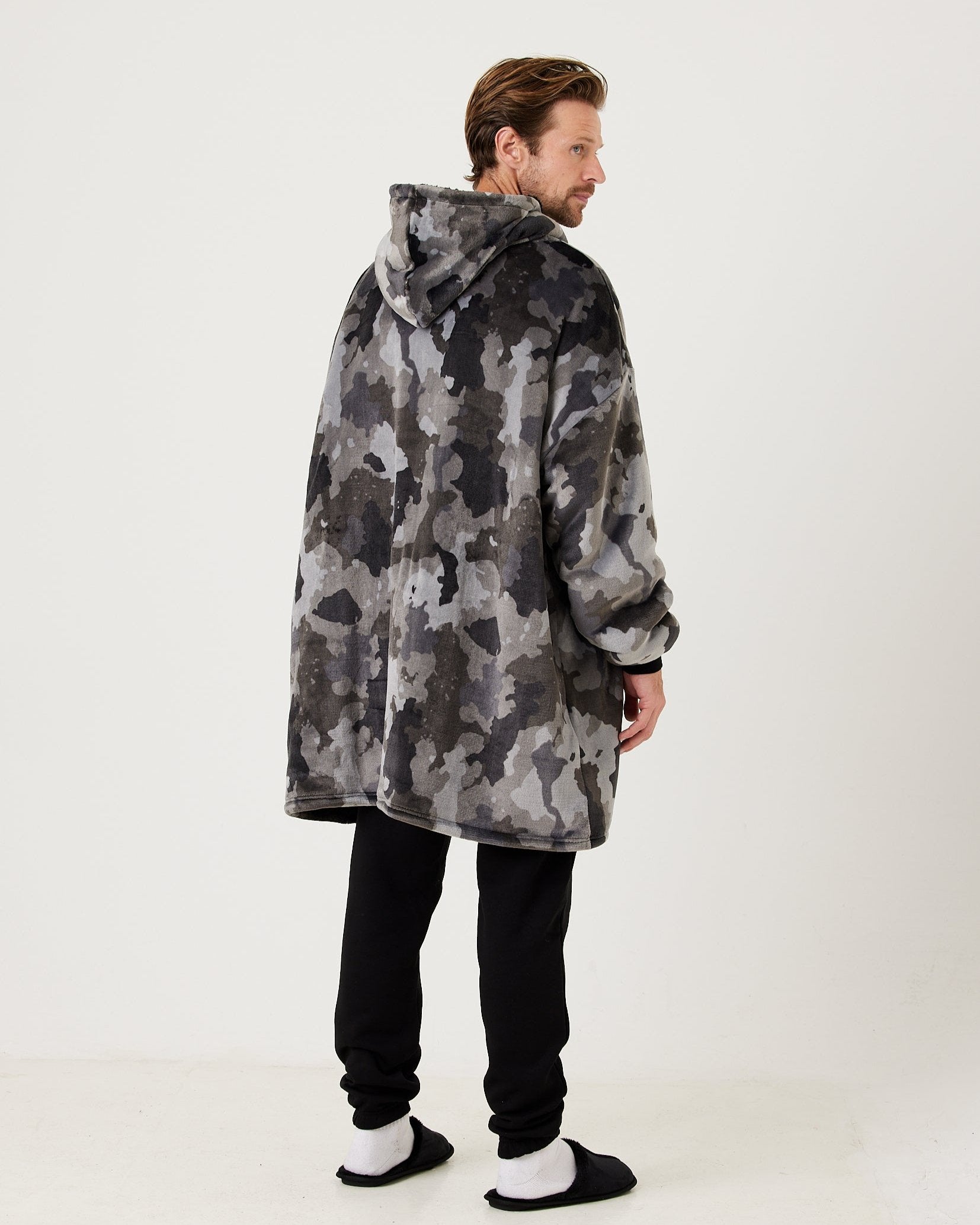 Snuggz Original - Grey Camo Adult Hooded Blanket