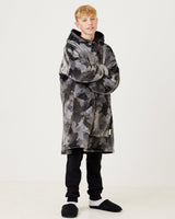 Snuggz Kids Original - Grey Camo Hooded Blanket