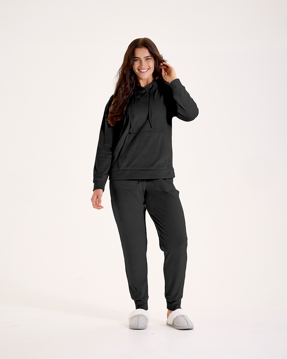 Snuggz Women Charcoal Velour Loungewear Set
