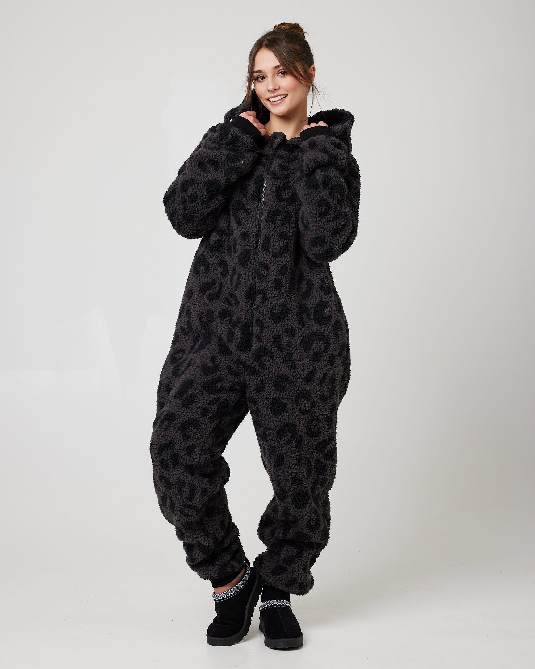 Snuggz Women Charcoal Animal Onesie