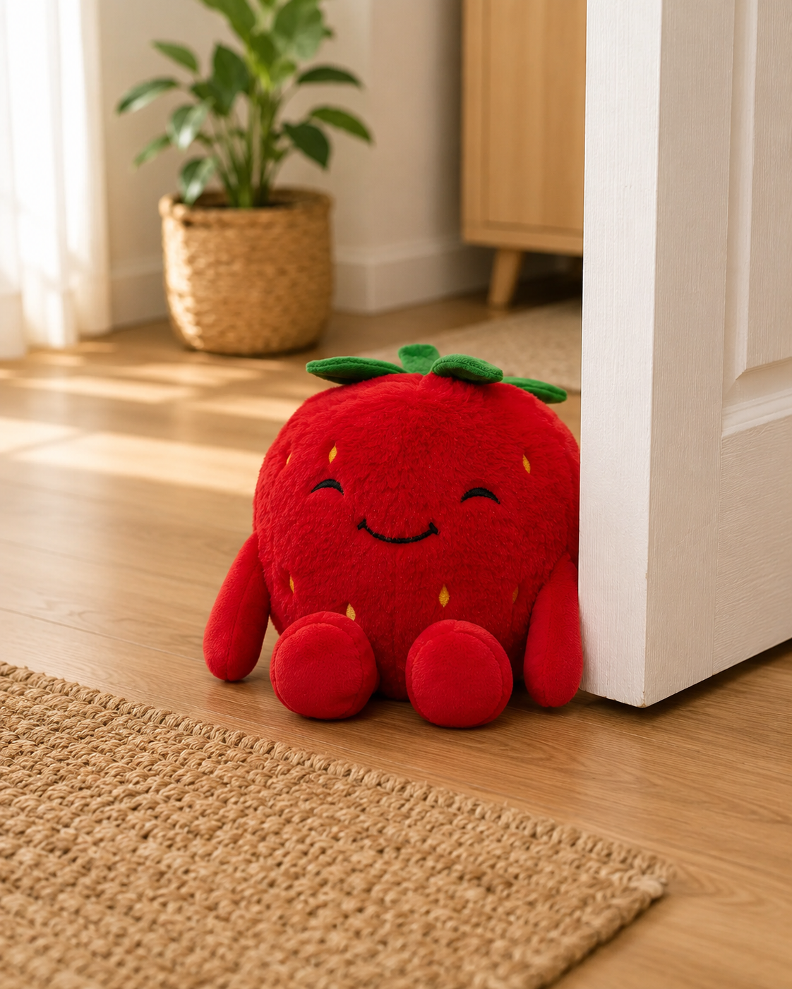 Snuggz Strawberry Weighted Plush Toy/Door Stopper
