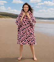 Snuggz Ladies Leopard Towelling Beach Poncho