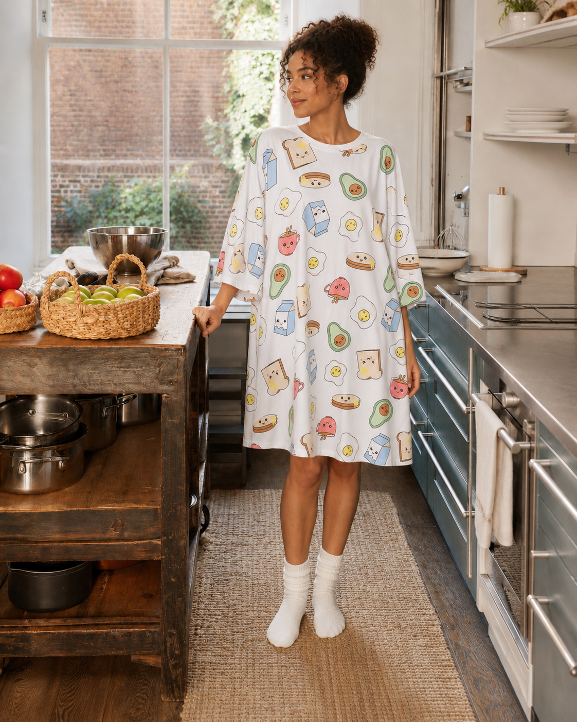 Snuggz Women Breakfast Club Oversized Bamboo Sleep Tee