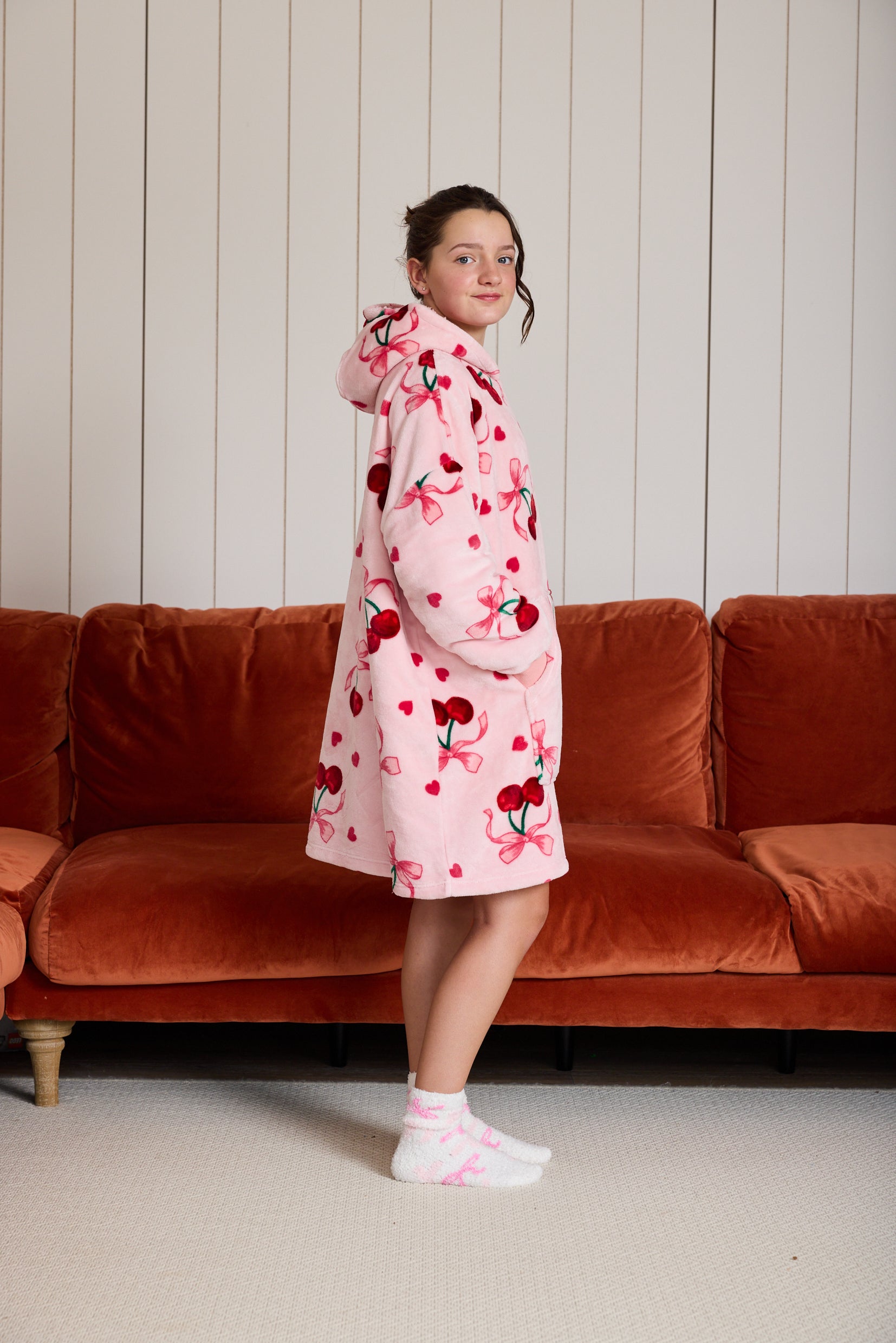 Snuggz Original Hooded Blanket - Cherry Bow