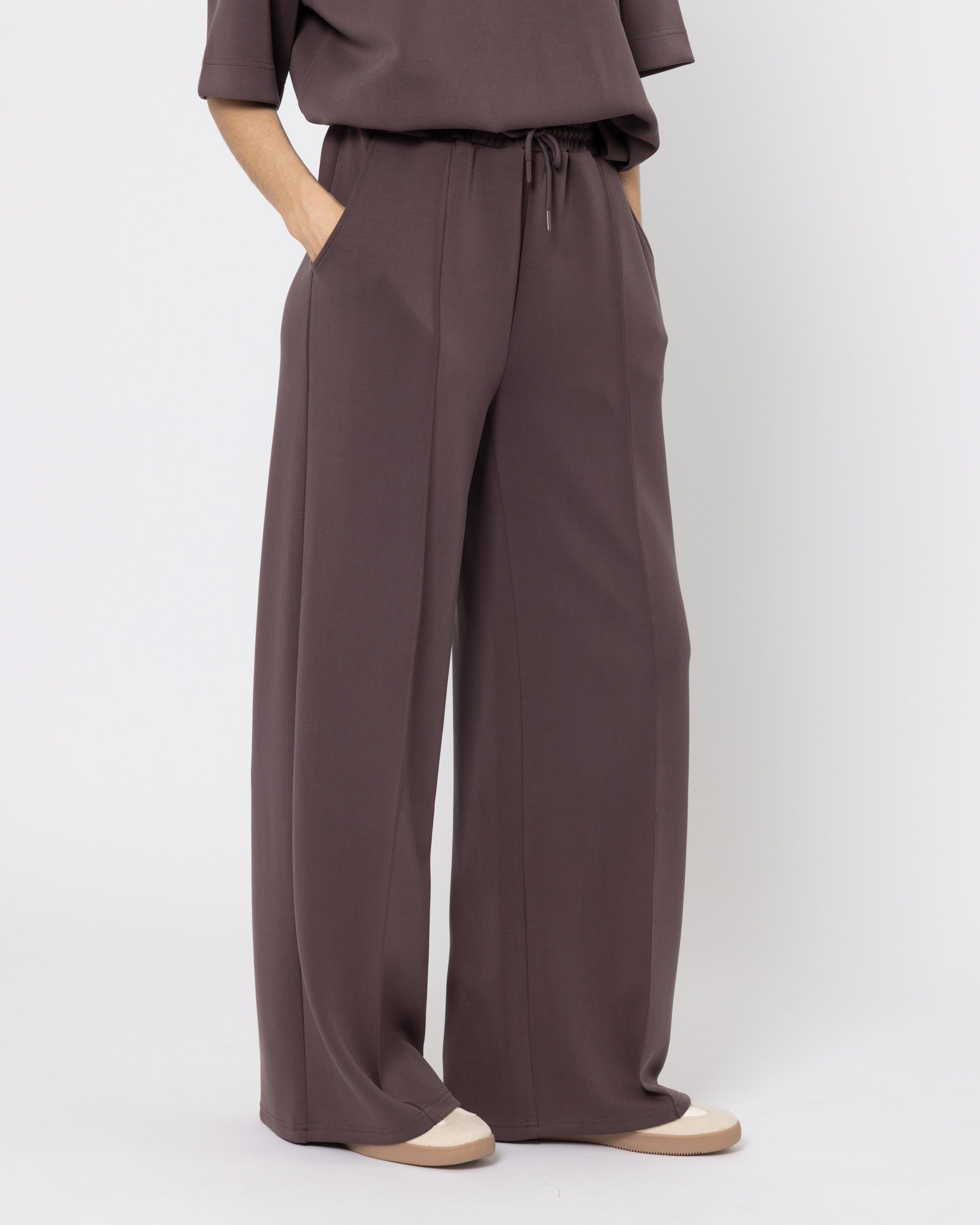 Snuggz Premium Chocolate Sandwash Scuba Wide Leg Joggers