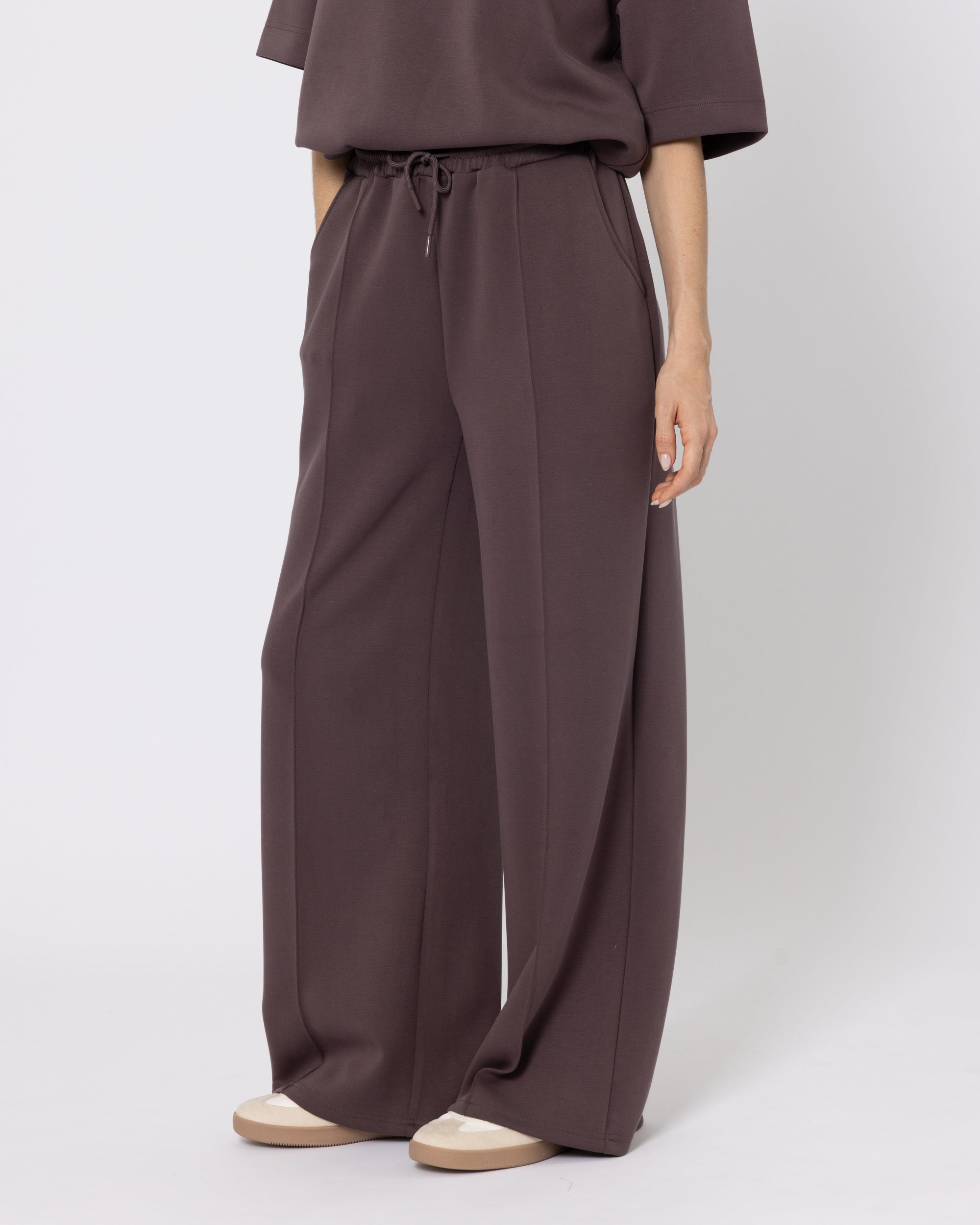 Snuggz Premium Chocolate Sandwash Scuba Wide Leg Joggers