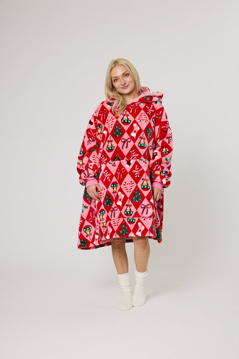 Snuggz Original Hooded Blanket - Xmas Diamond