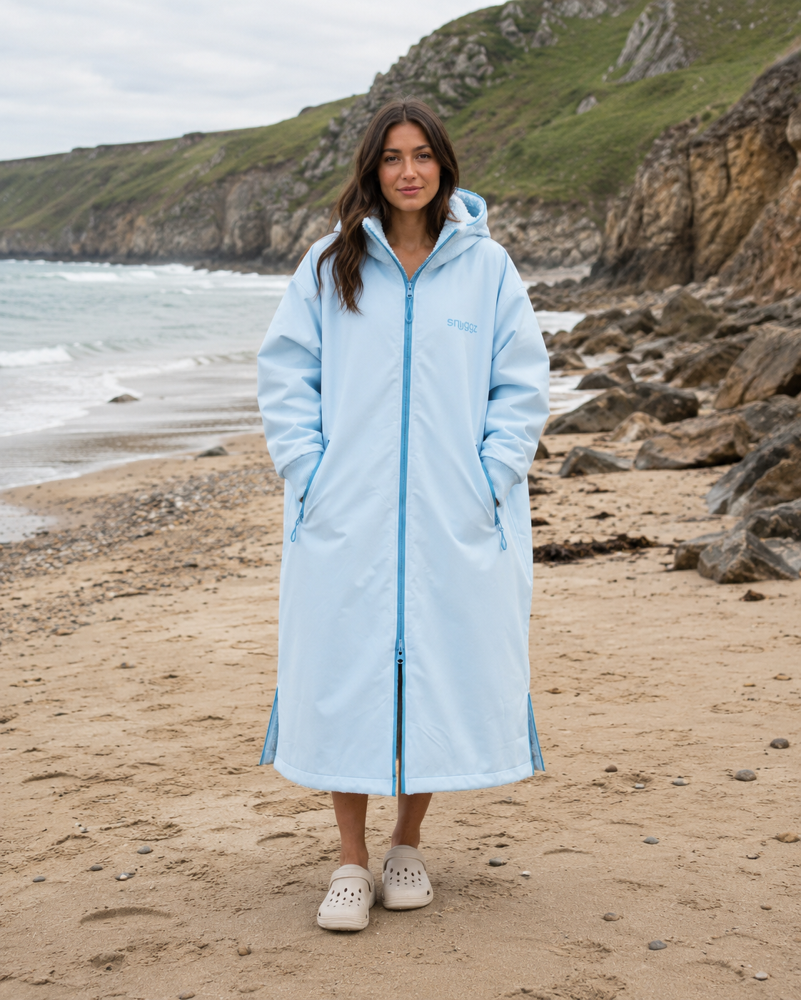 Snuggz  Women Blue Reversible Changing Robe