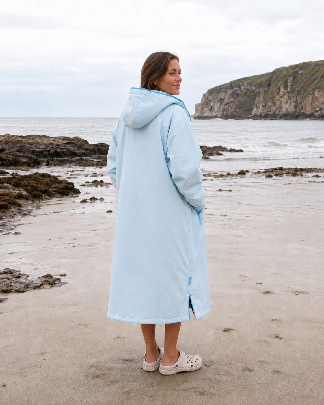 Snuggz  Women Blue Reversible Changing Robe