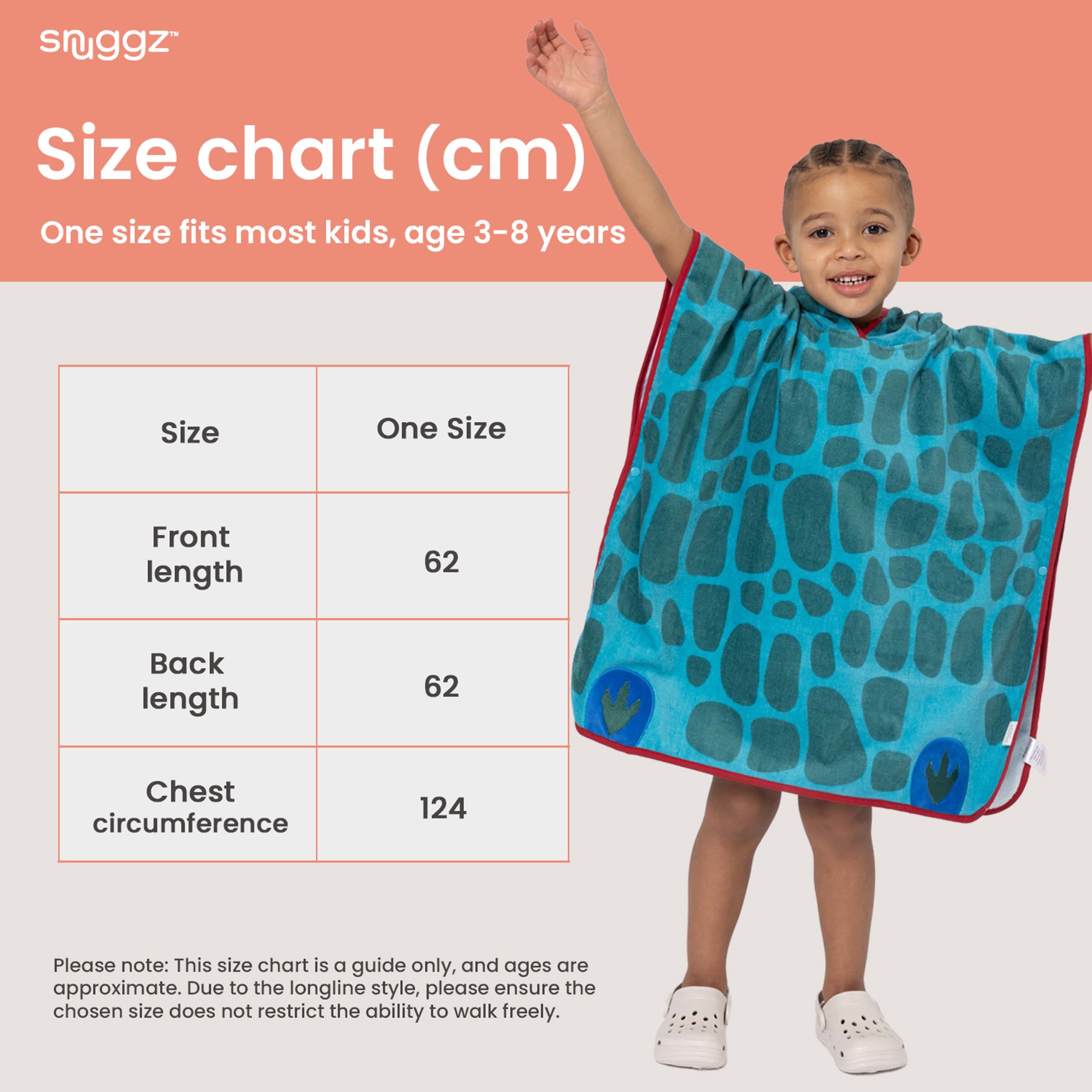 Boys Dino Towelling Beach Poncho With Swim Bag