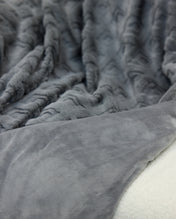 Snuggz Diamond Textured Grey Faux Fur Blanket