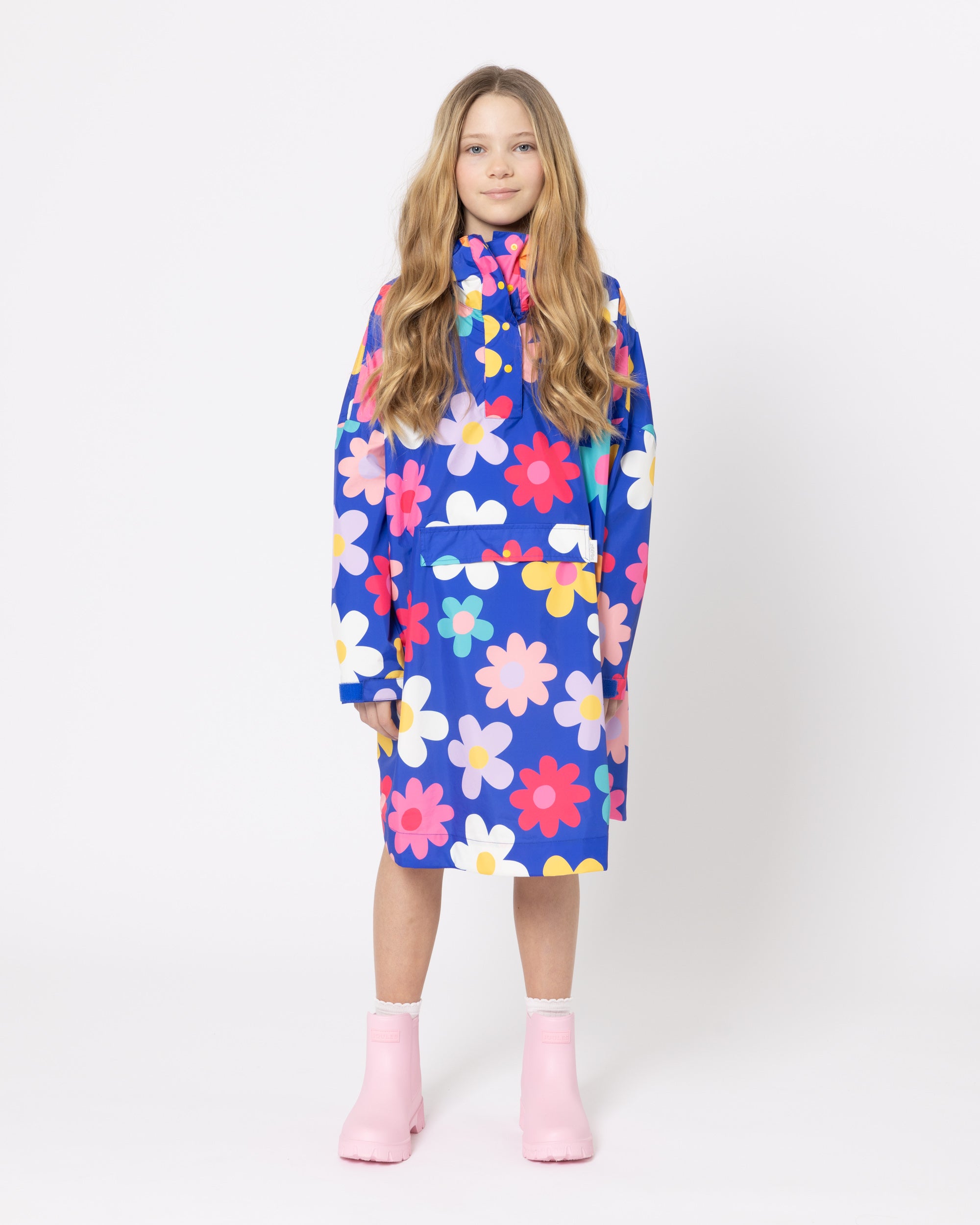Snuggz Kids Blue Flower Power Rain Poncho