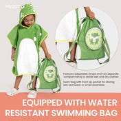 Snuggz Frog Towelling Beach Poncho With Swim Bag