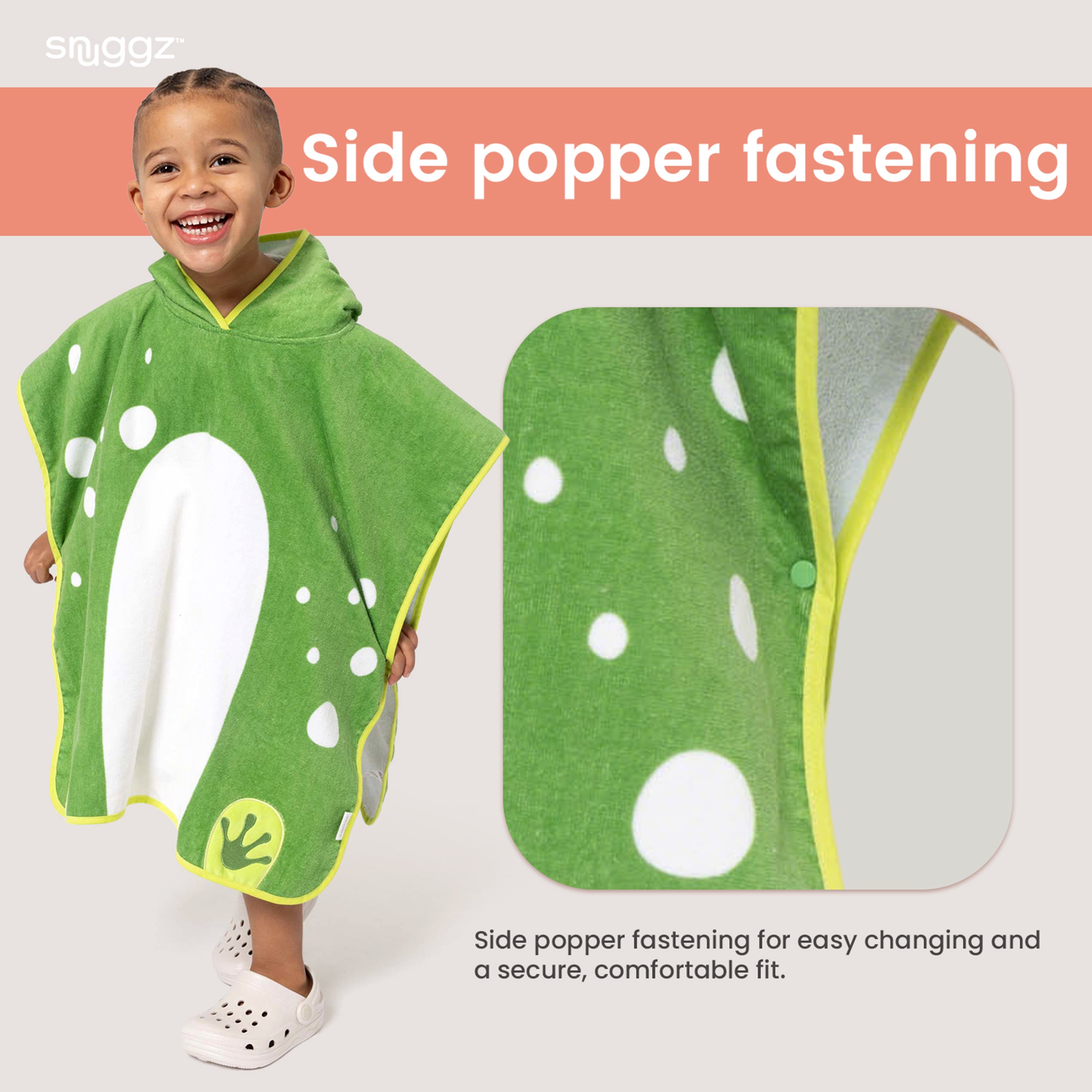 Snuggz Frog Towelling Beach Poncho With Swim Bag