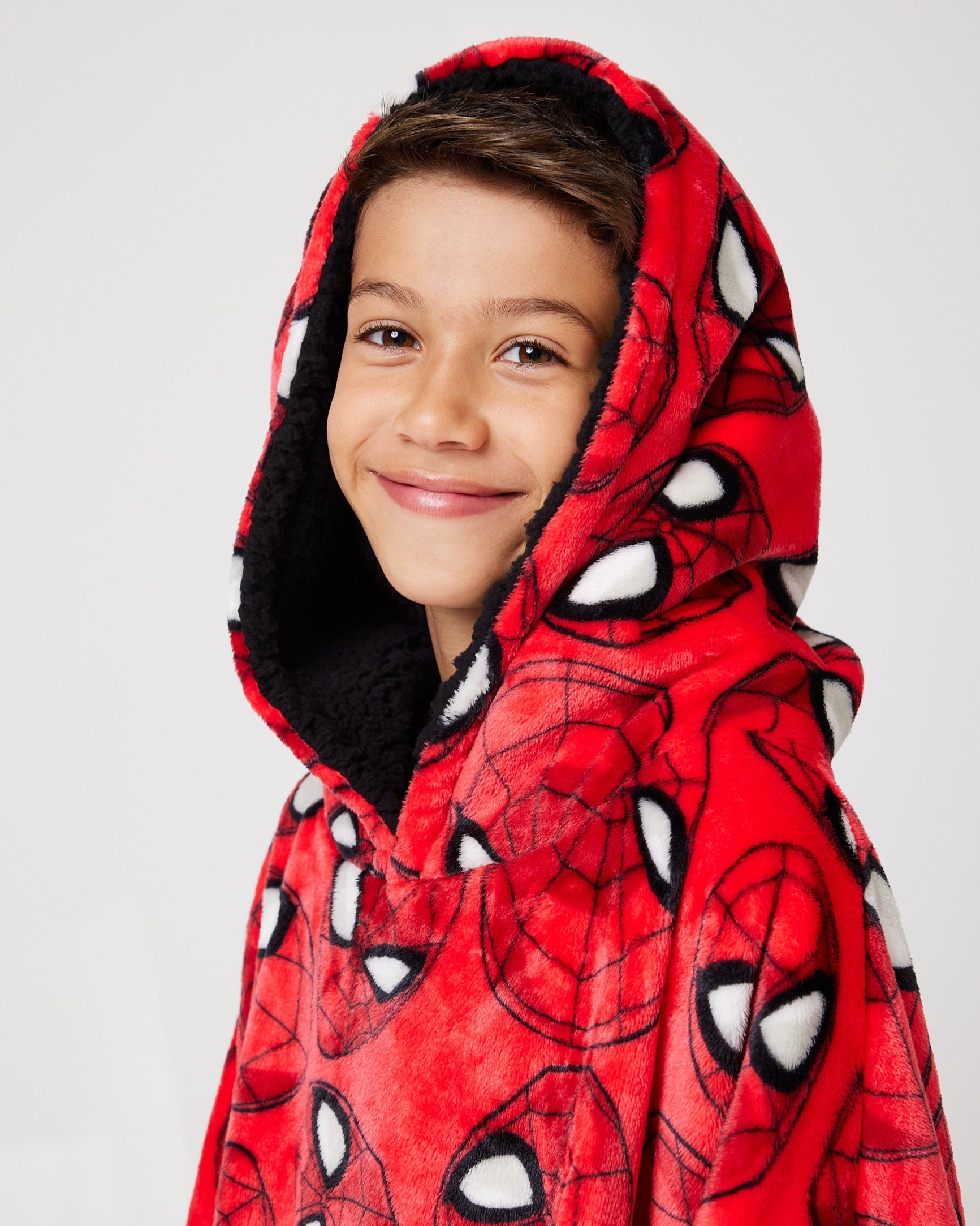 Snuggz Lite Kids Spiderman Hooded Blanket