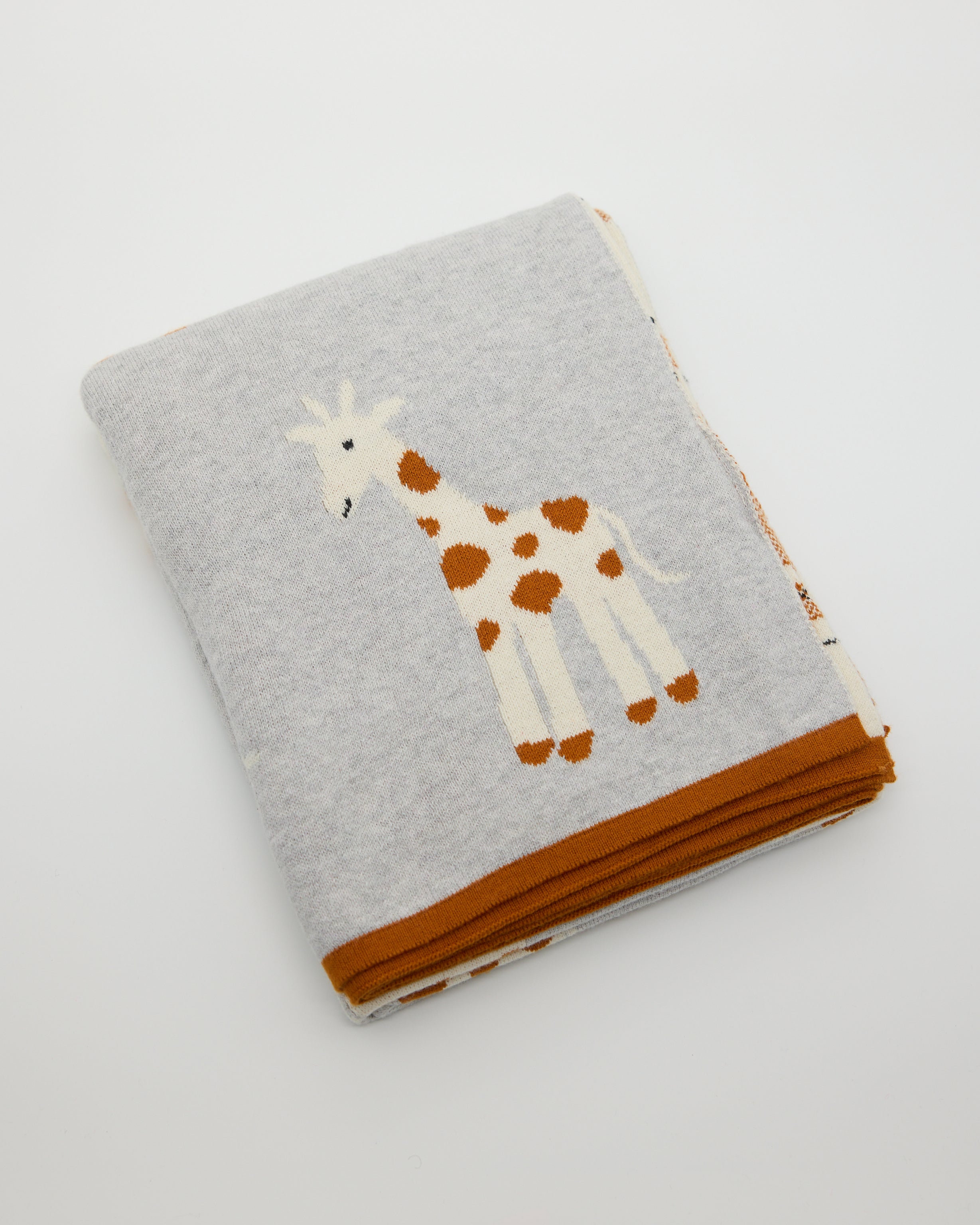 Snuggz Cotton Knitted Giraffe Baby Blanket, 80 x 100 cm