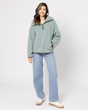 Snuggz Women Green Half Zip Borg Sweatshirt