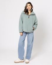 Snuggz Women Green Half Zip Borg Sweatshirt