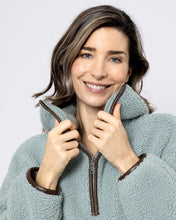 Snuggz Women Green Half Zip Borg Sweatshirt