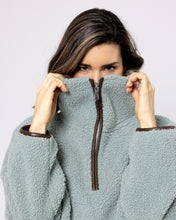 Snuggz Women Green Half Zip Borg Sweatshirt