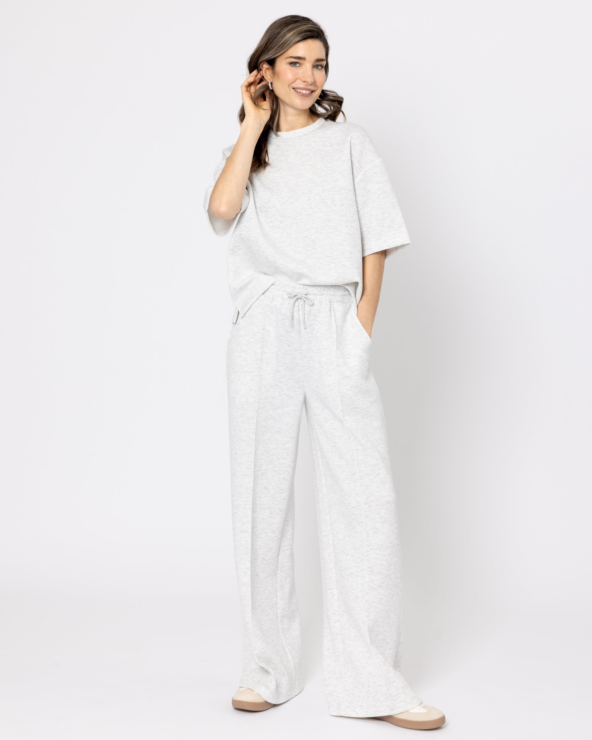 Snuggz Premium Grey Marl Sandwash Scuba Boxy T-Shirt