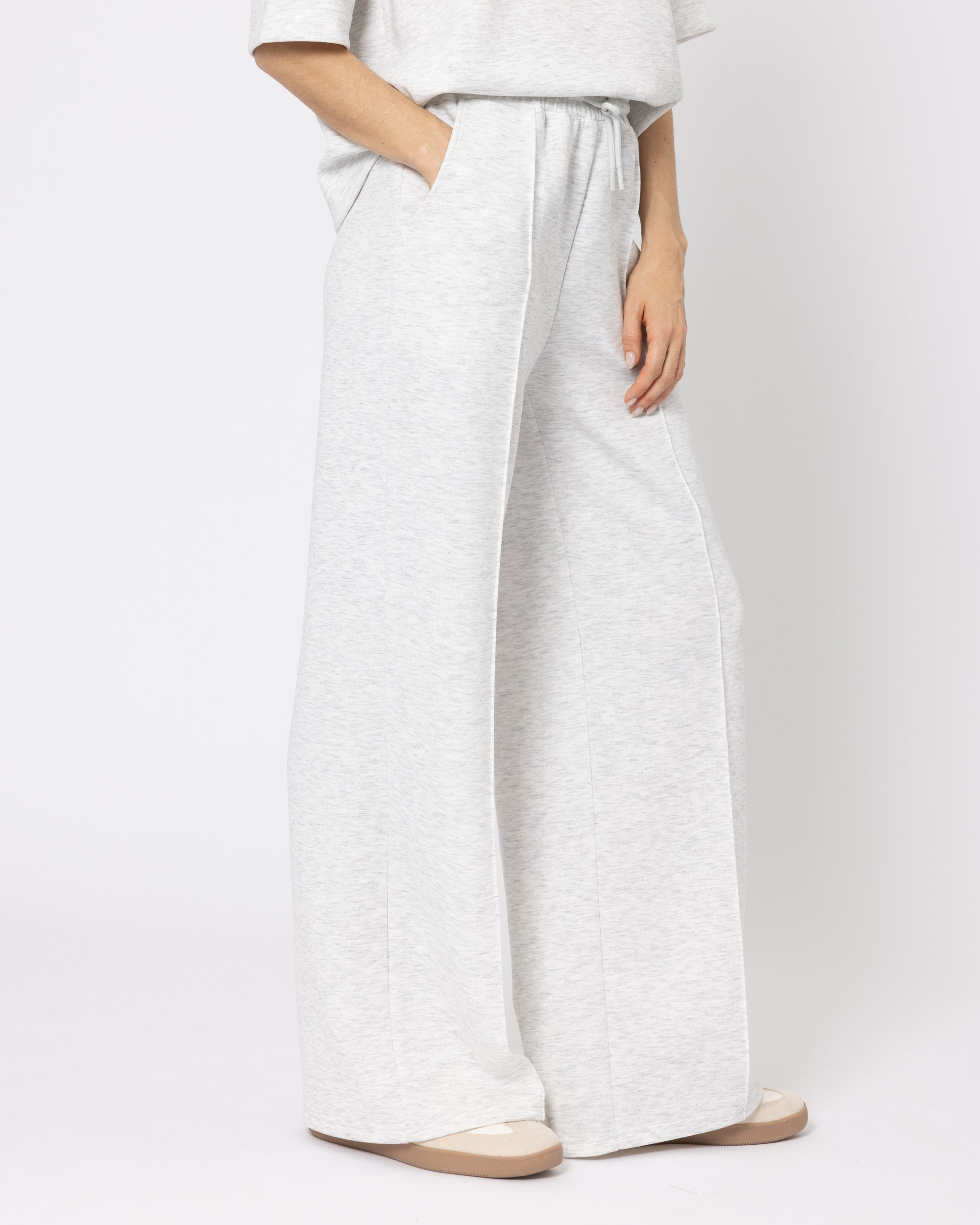 Snuggz Premium Grey Marl Sandwash Wide Leg Joggers