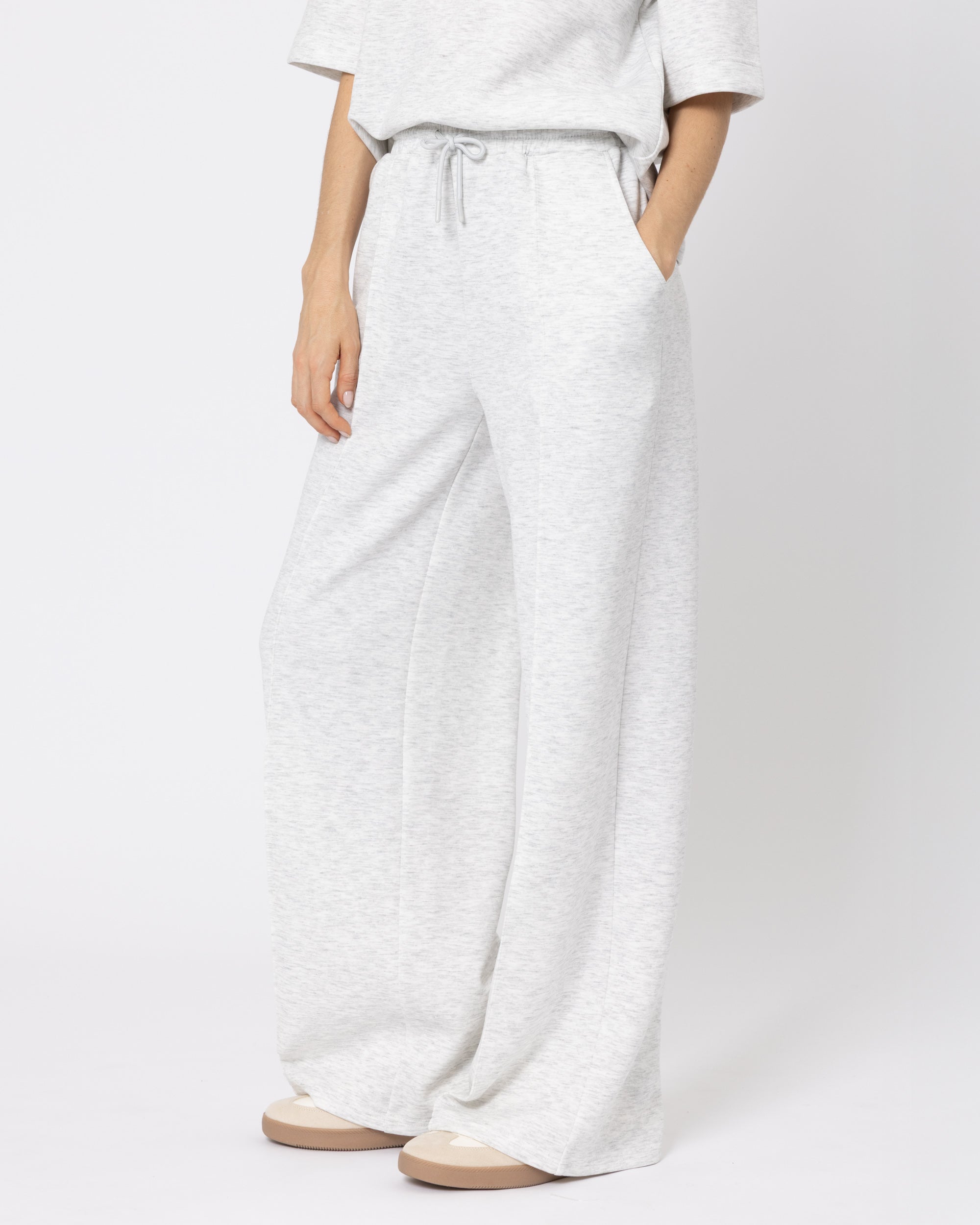 Snuggz Premium Grey Marl Sandwash Wide Leg Joggers