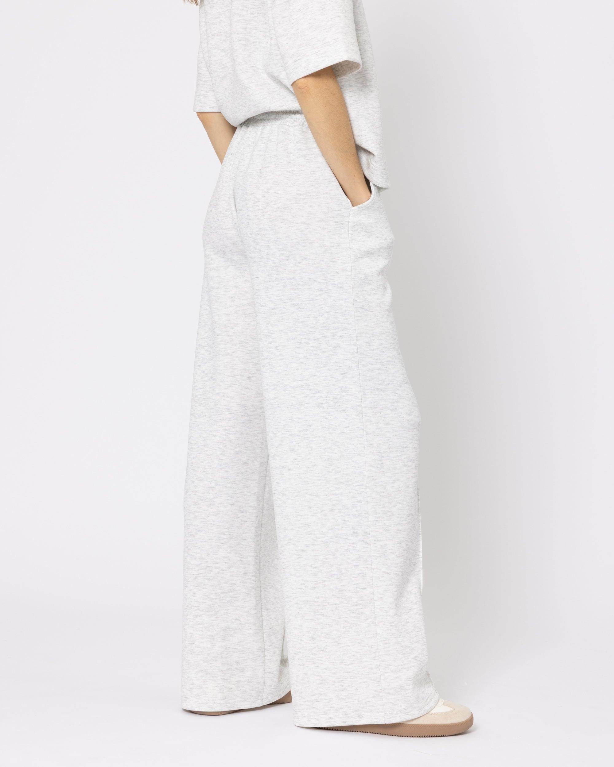 Snuggz Premium Grey Marl Sandwash Wide Leg Joggers