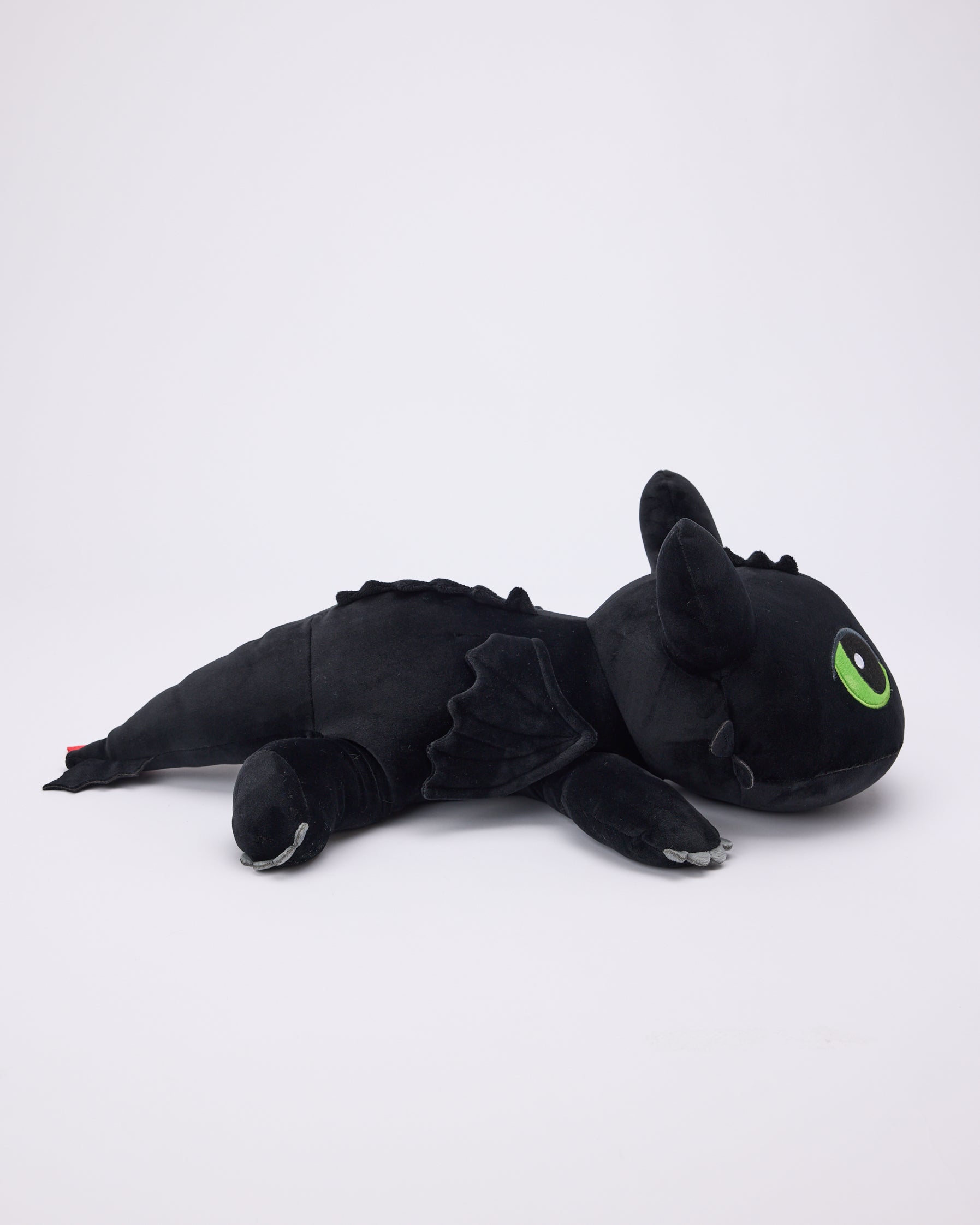 Toothless Night Fury weighted plush side view - DreamWorks dragon soft toy