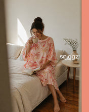 Snuggz Women Tropical Palm Print Bamboo Oversized Sleep Tee