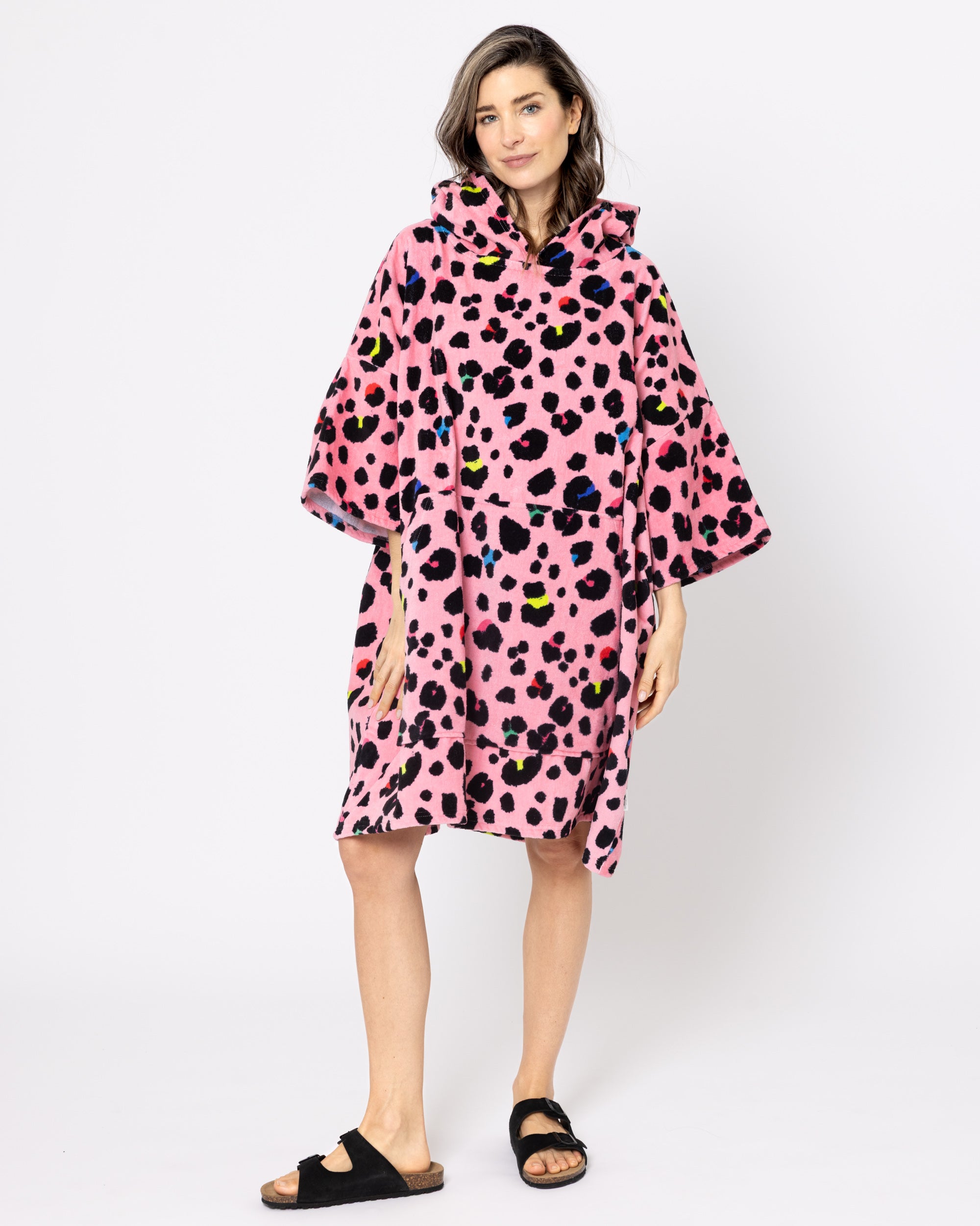 Snuggz Ladies Leopard Towelling Beach Poncho