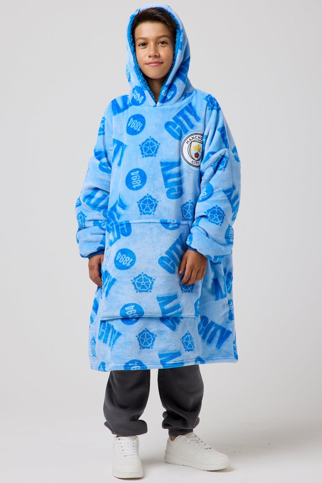 Snuggz Original Kids Manchester City Hooded Blanket