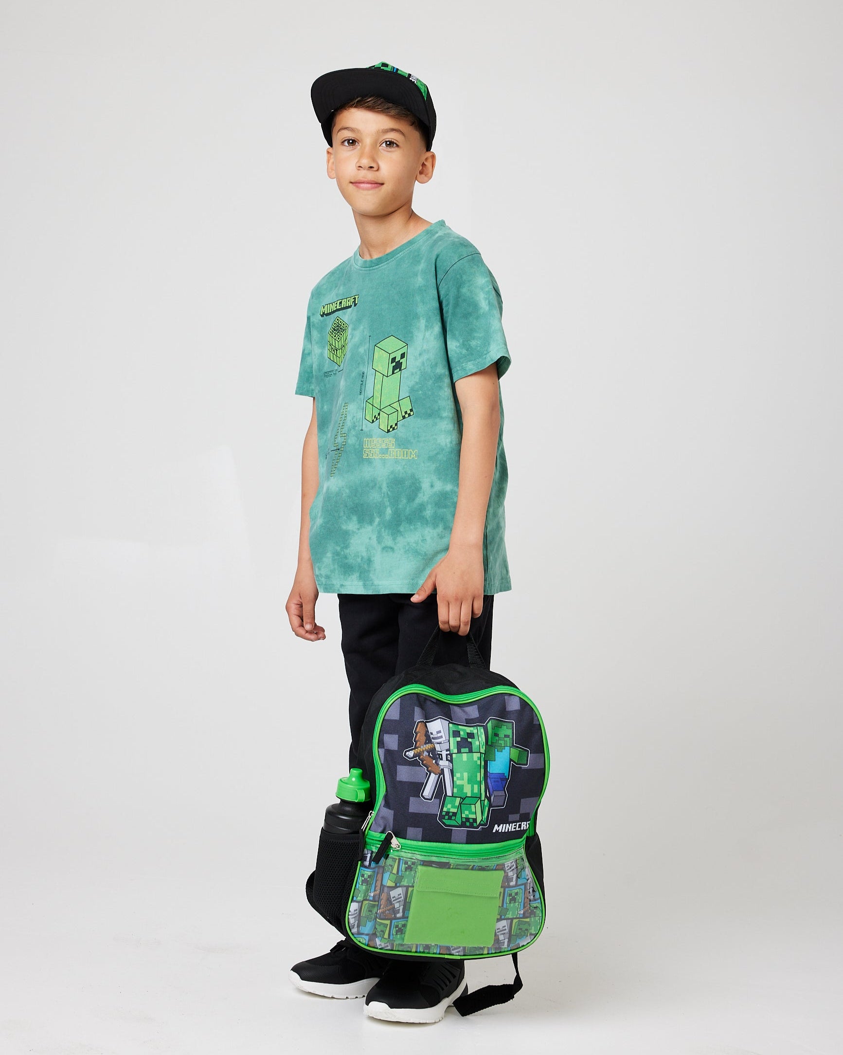 Minecraft Creeper Hissss Boom Tie Dye Snuggz Kids T-Shirt