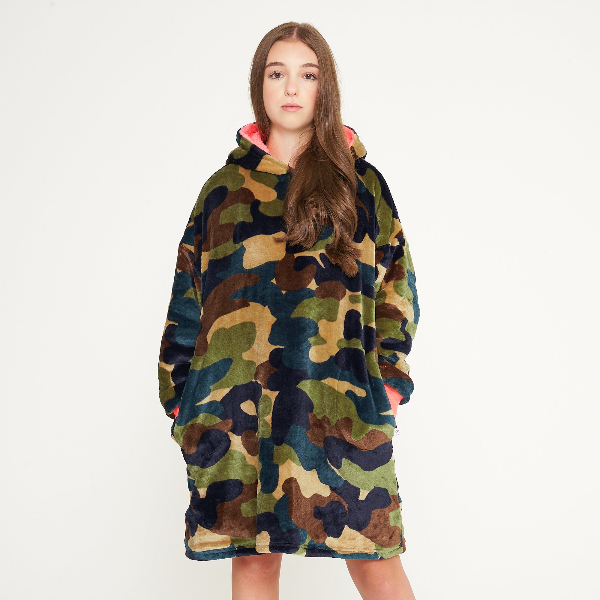 Snuggz Kids Original - Grey Camo Hooded Blanket