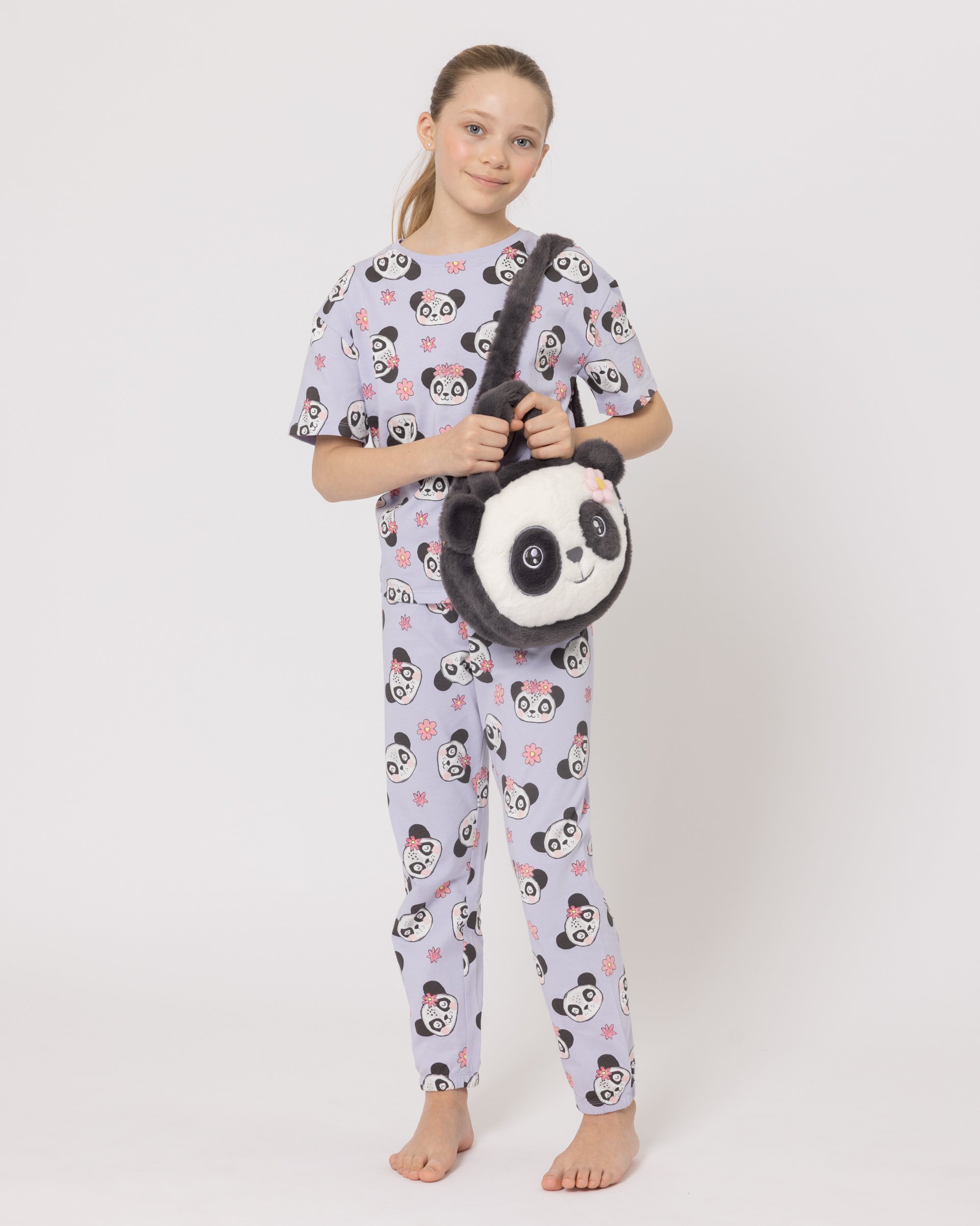 Snuggz Panda PJ Set with Plush Bag