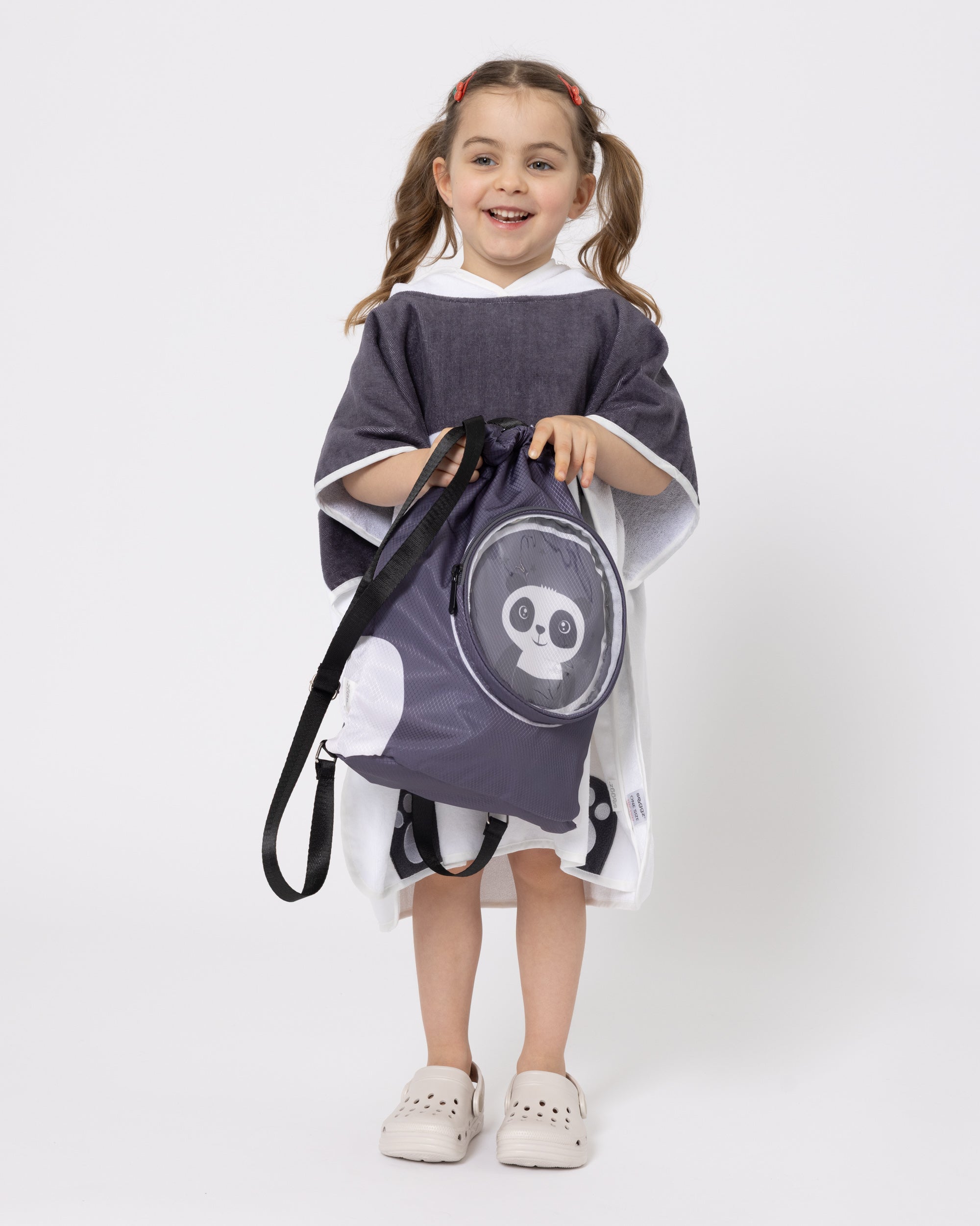 Snuggz Panda Towelling Beach Poncho With Swim Bag