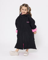 Snuggz Kids Lite Black Changing Robe with Pink Borg