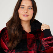 Snuggz Kids Original - Tartan Red Check Hooded Blanket