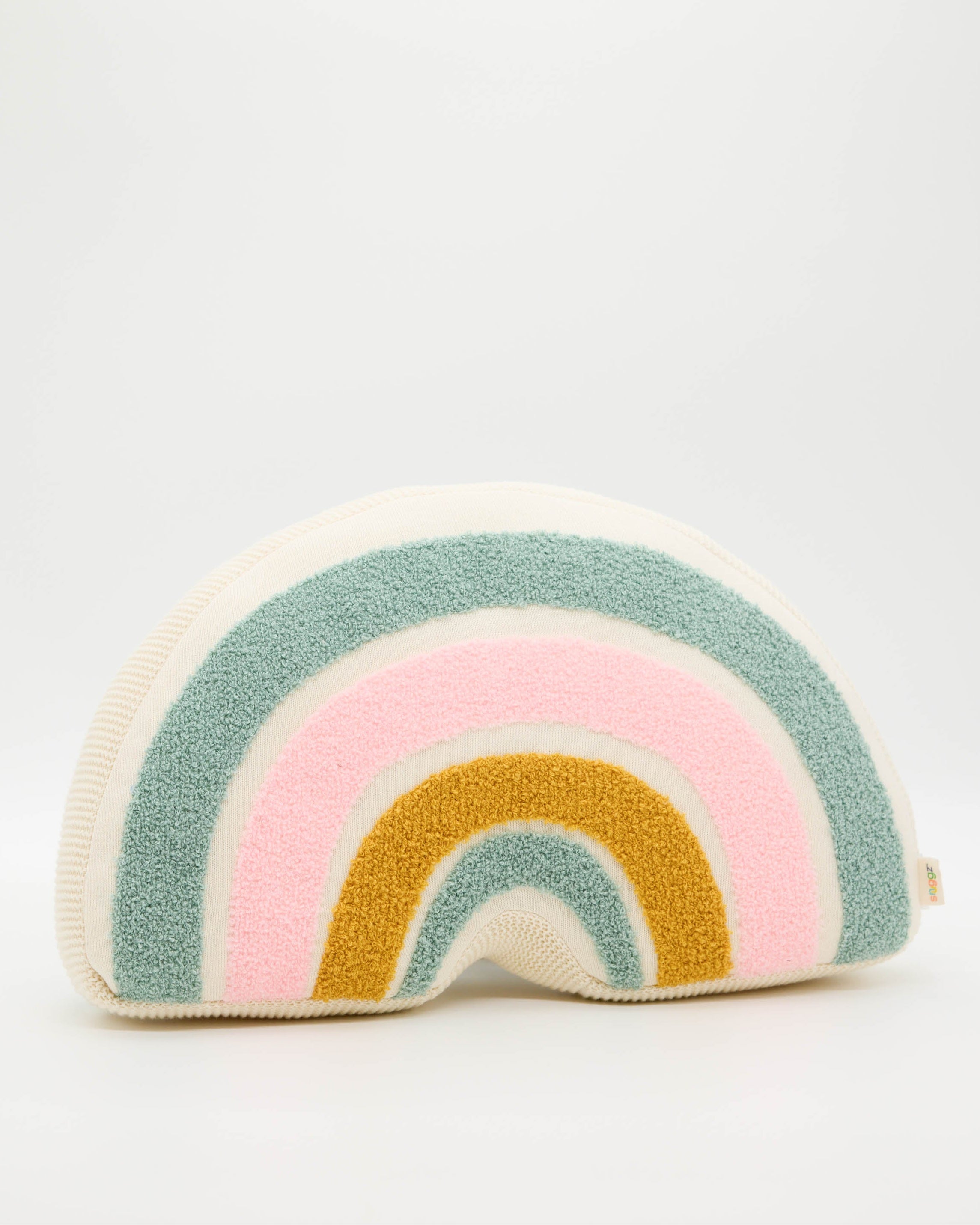 Snuggz Knitted Pastel Rainbow Shaped Cushion with Filler