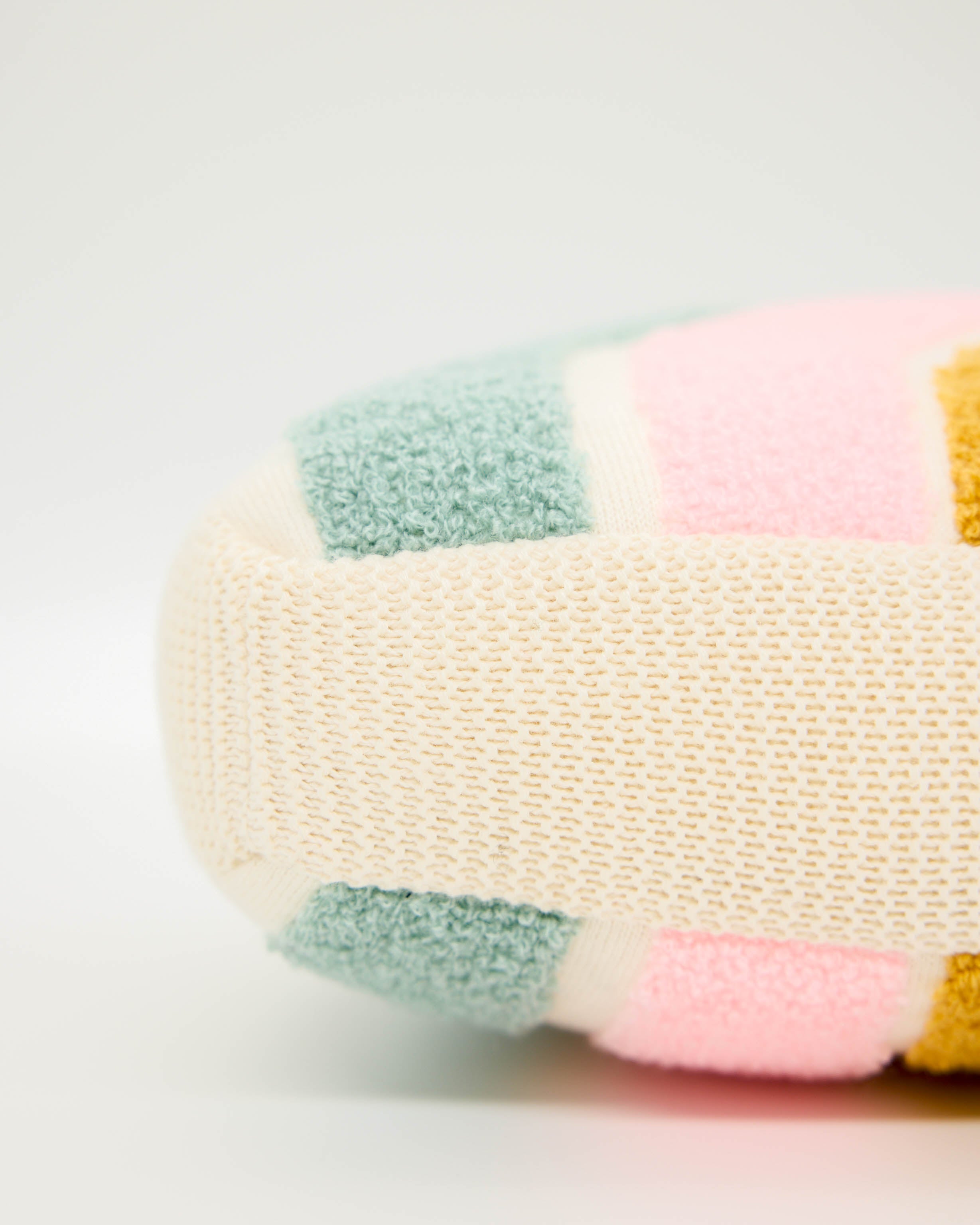 Snuggz Knitted Pastel Rainbow Shaped Cushion with Filler